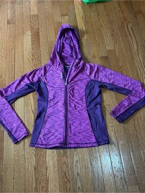 Like New! Reebok Women's Purple Heathered Hoodie Zip-Up Jacket Scuba